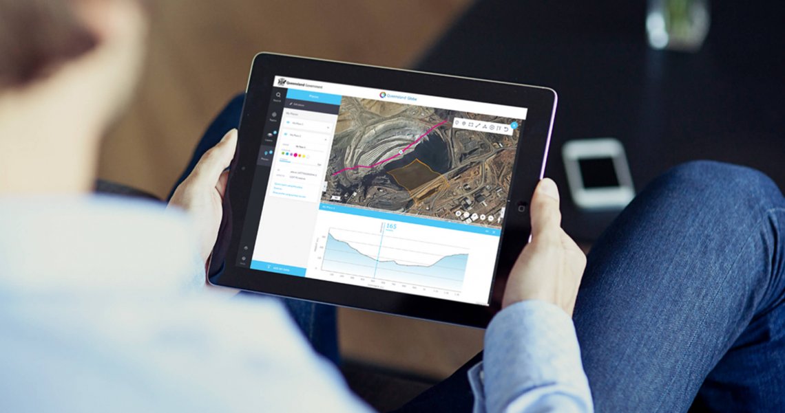 Queensland Globe being used on Tablet
