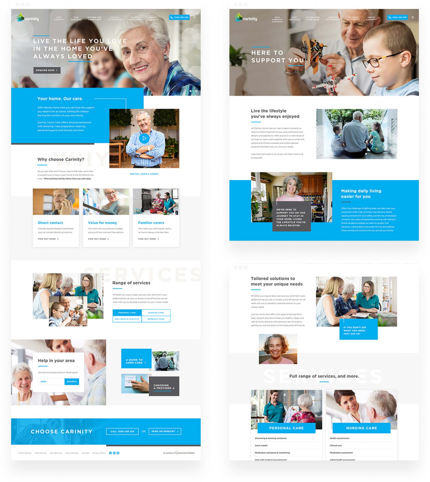 Carinity - website screens