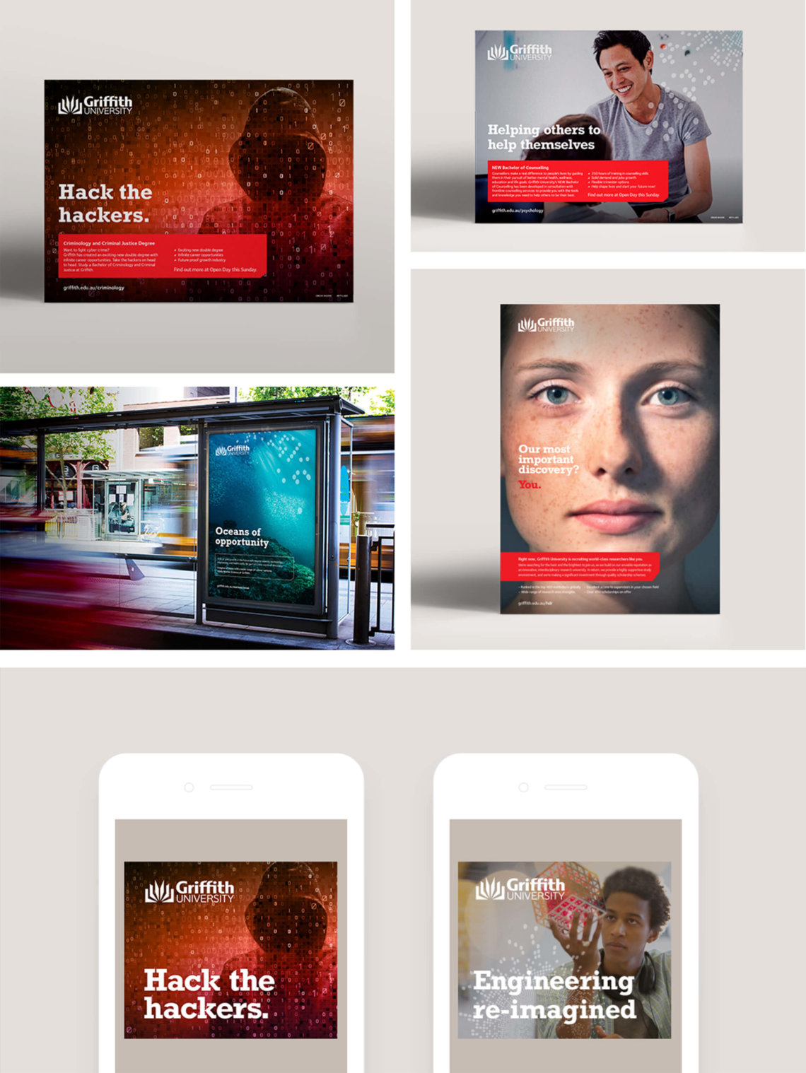 Griffith University Open Day print and digital advertising