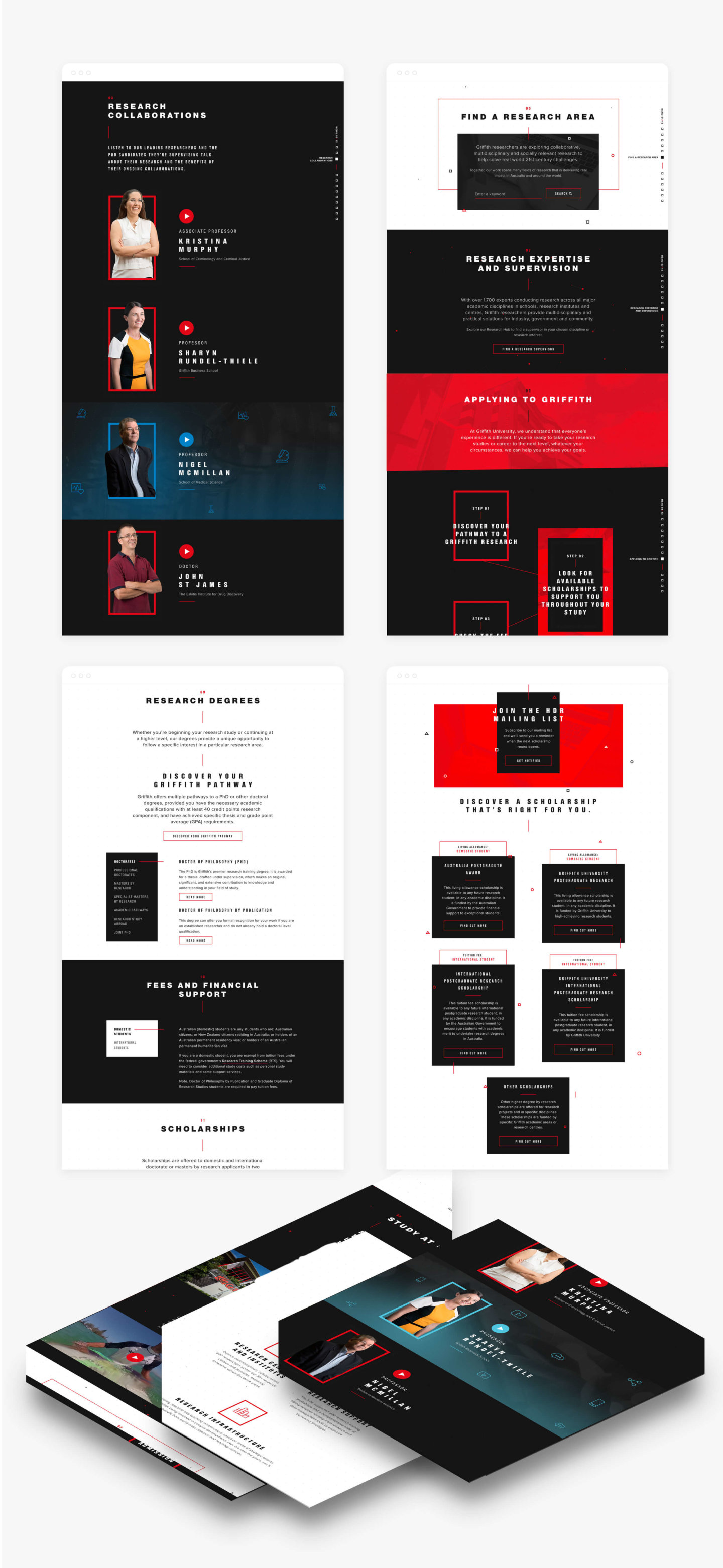 Griffith Uni Website Screenshots