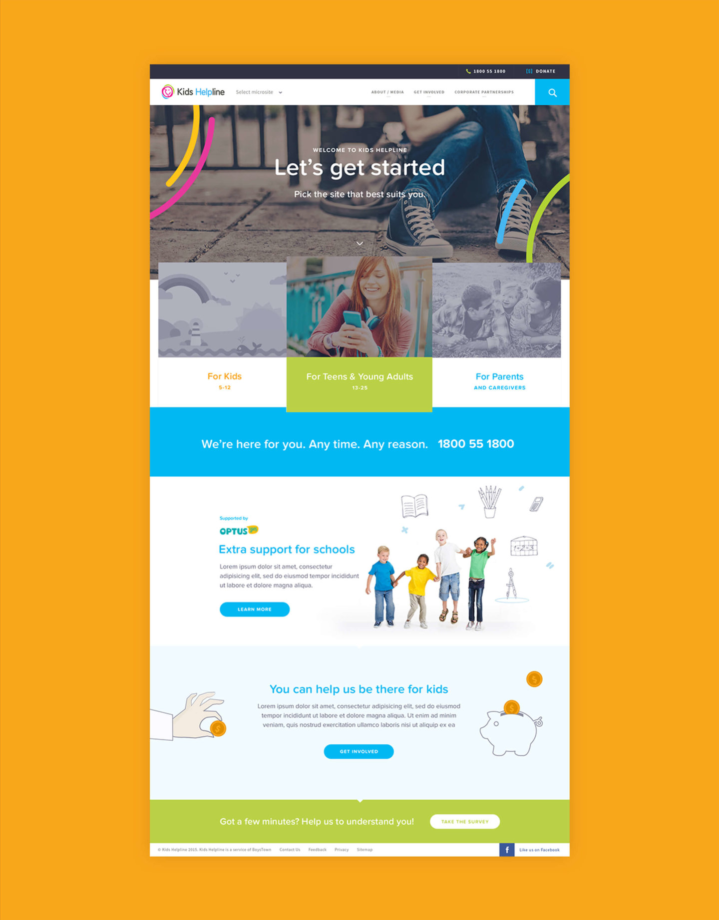 Kids Helpline Website Screen