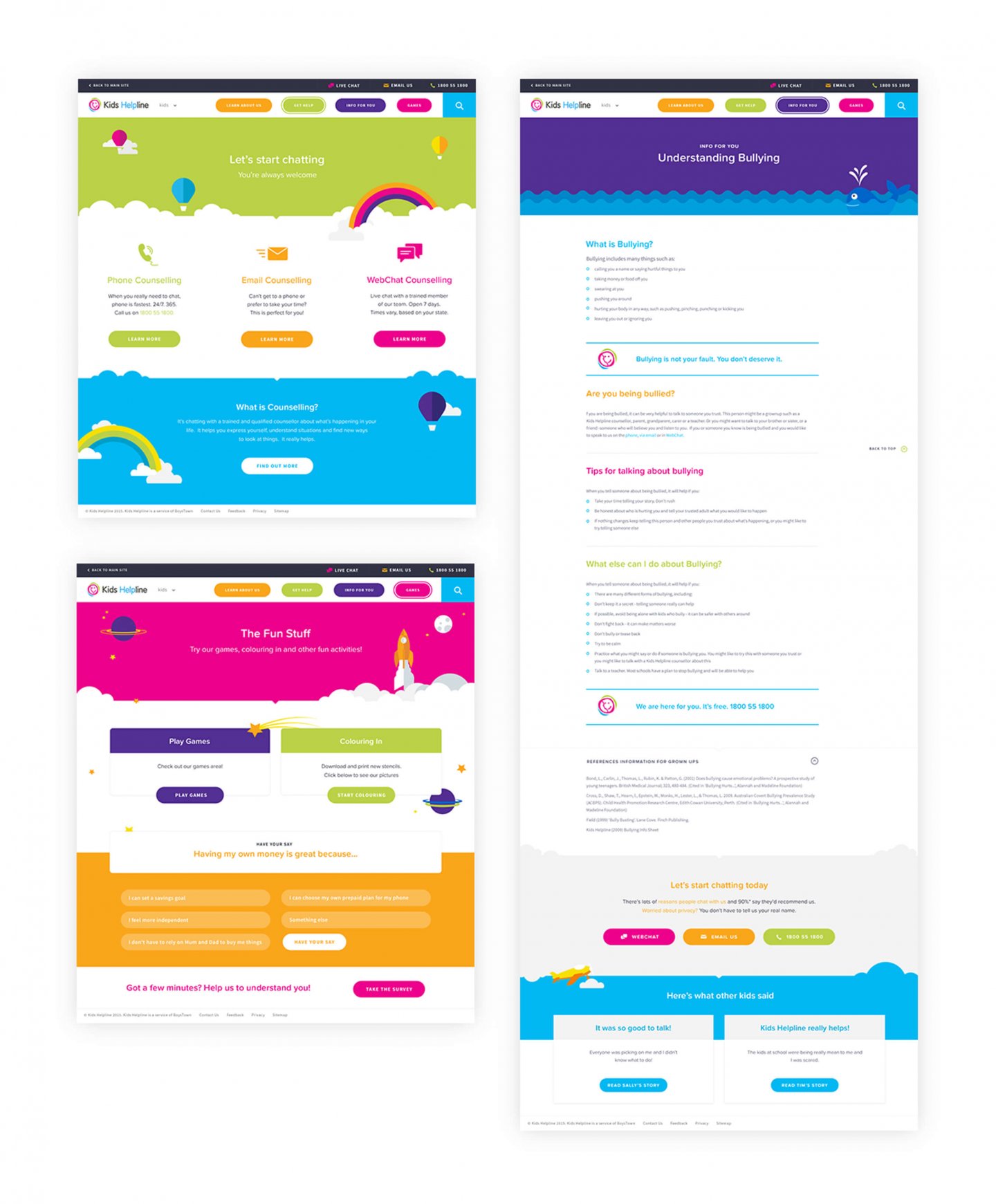Kids Helpline Website Screen Caps