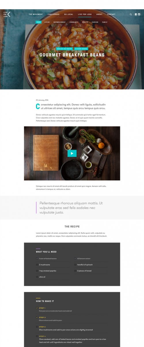 Live For Less Website Screen 2