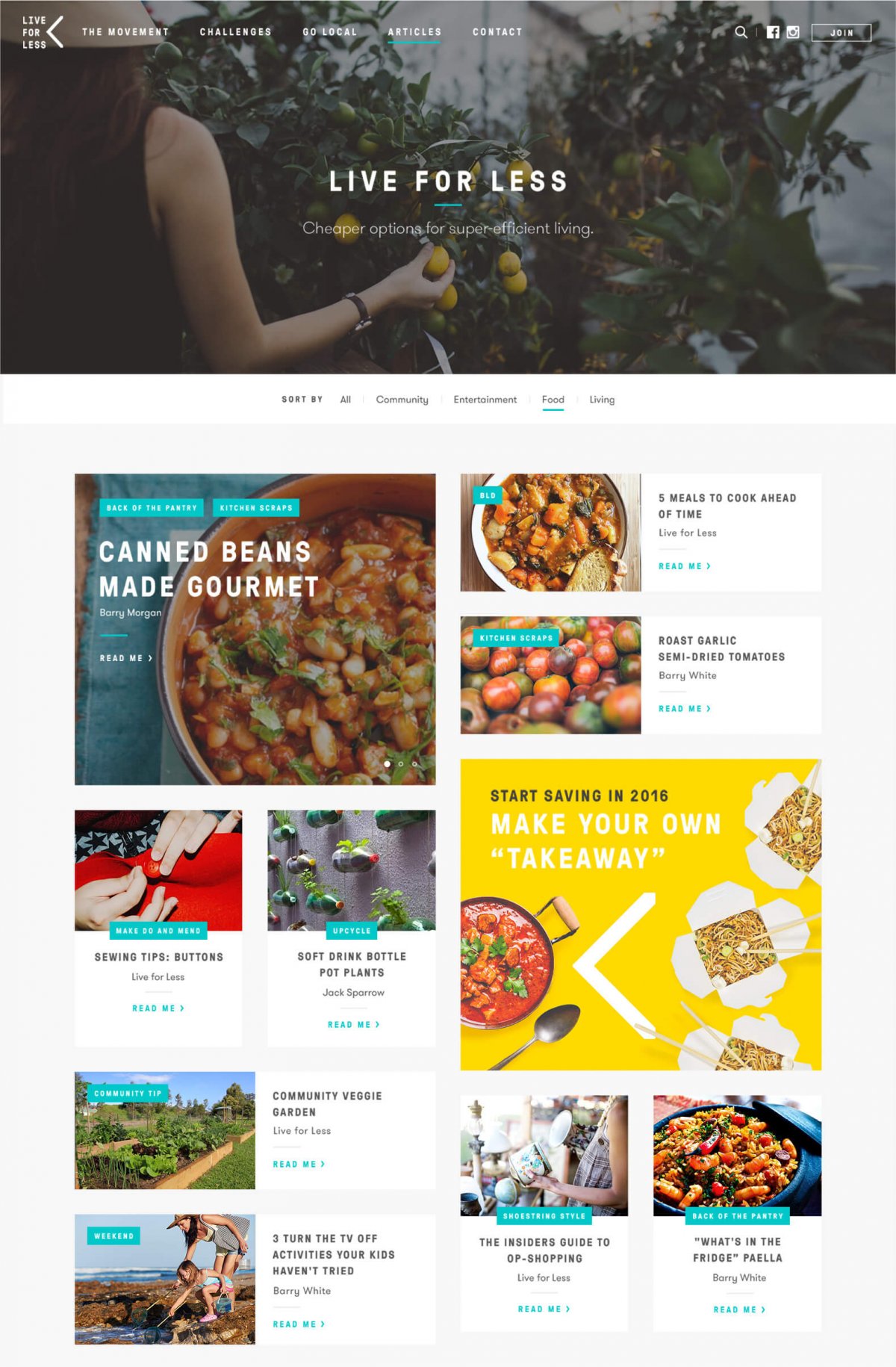 Live For Less Website Content Hub Mockup
