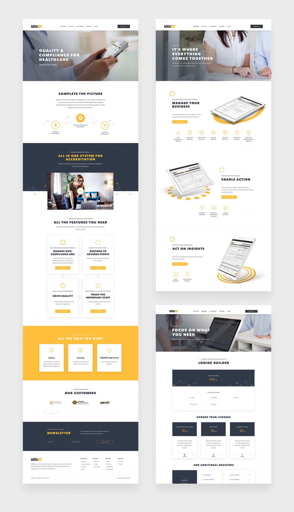 logiqc website screenshots
