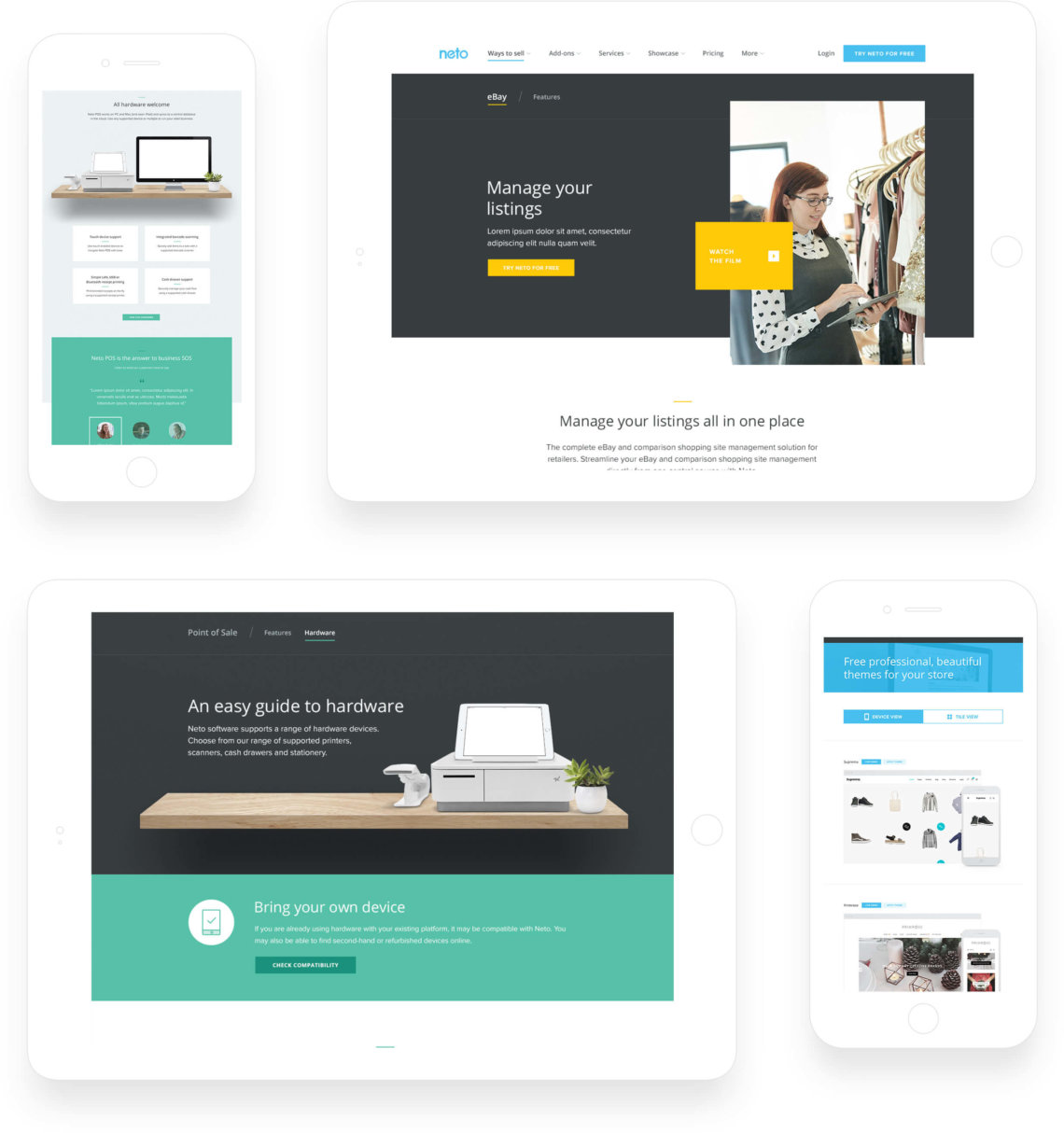 Neto Website Screens