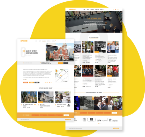 Example of JSA's work as a digital agency - screens for the Brisbane Open House Website
