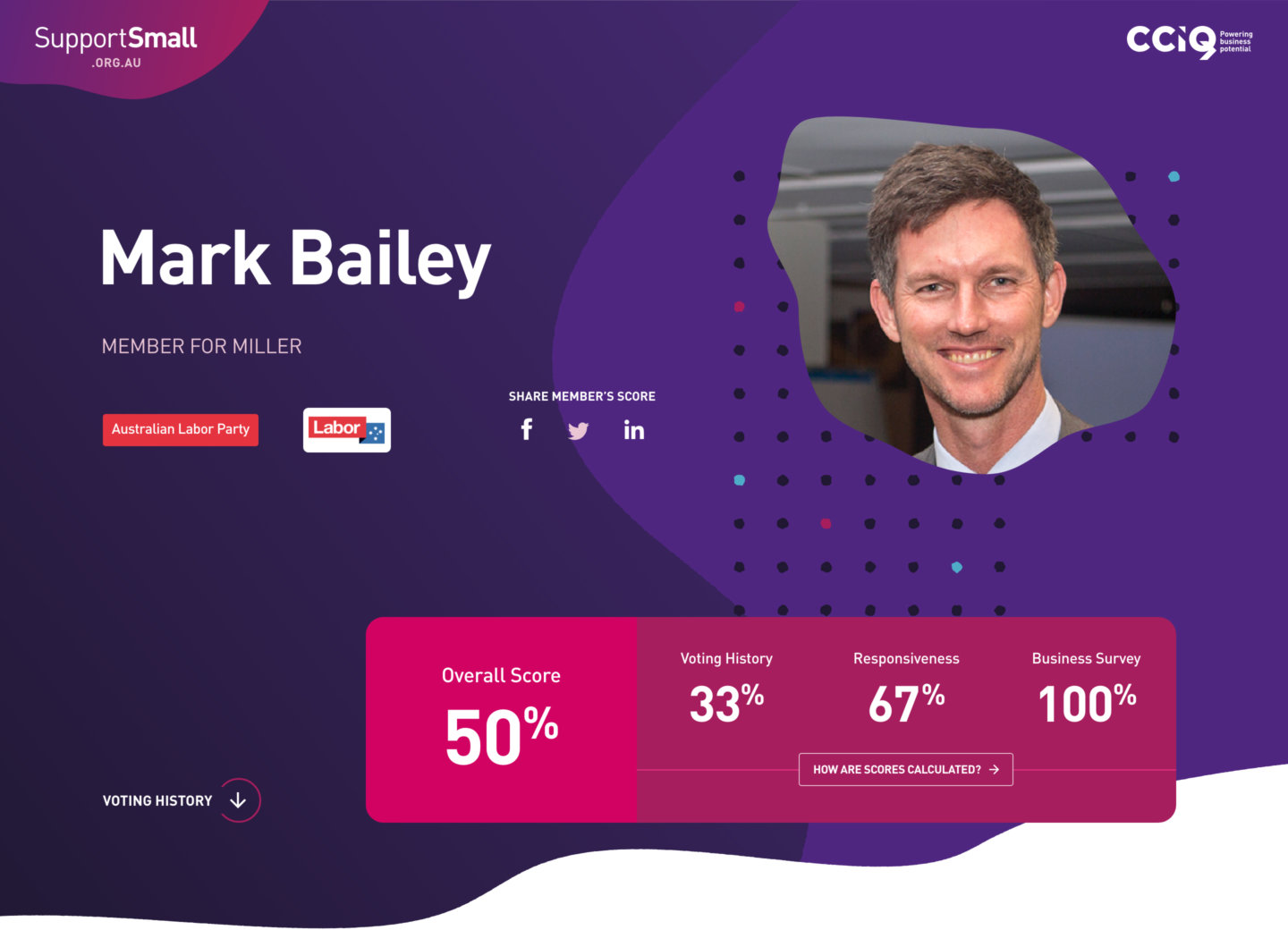 CCIQ Support Small Website Politician Details